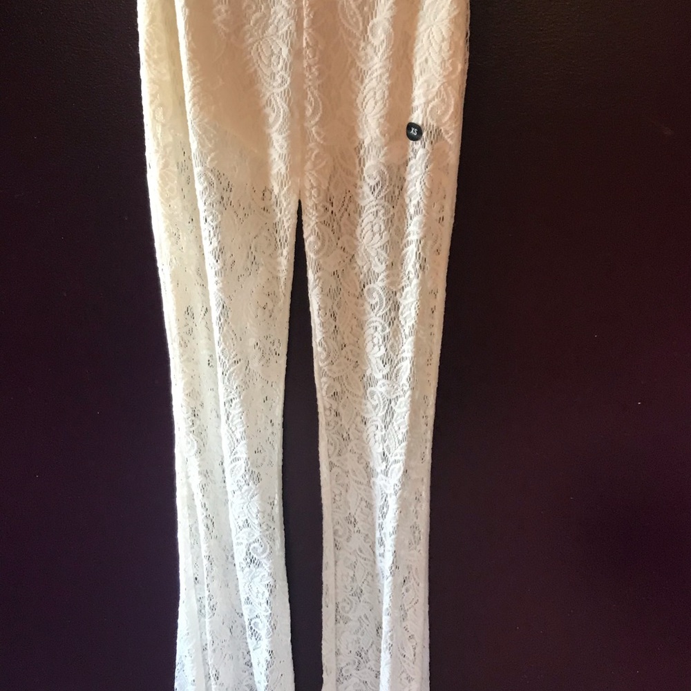 Cream lace pant